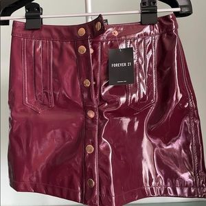 Forever 21 Burgundy Mini Skirt